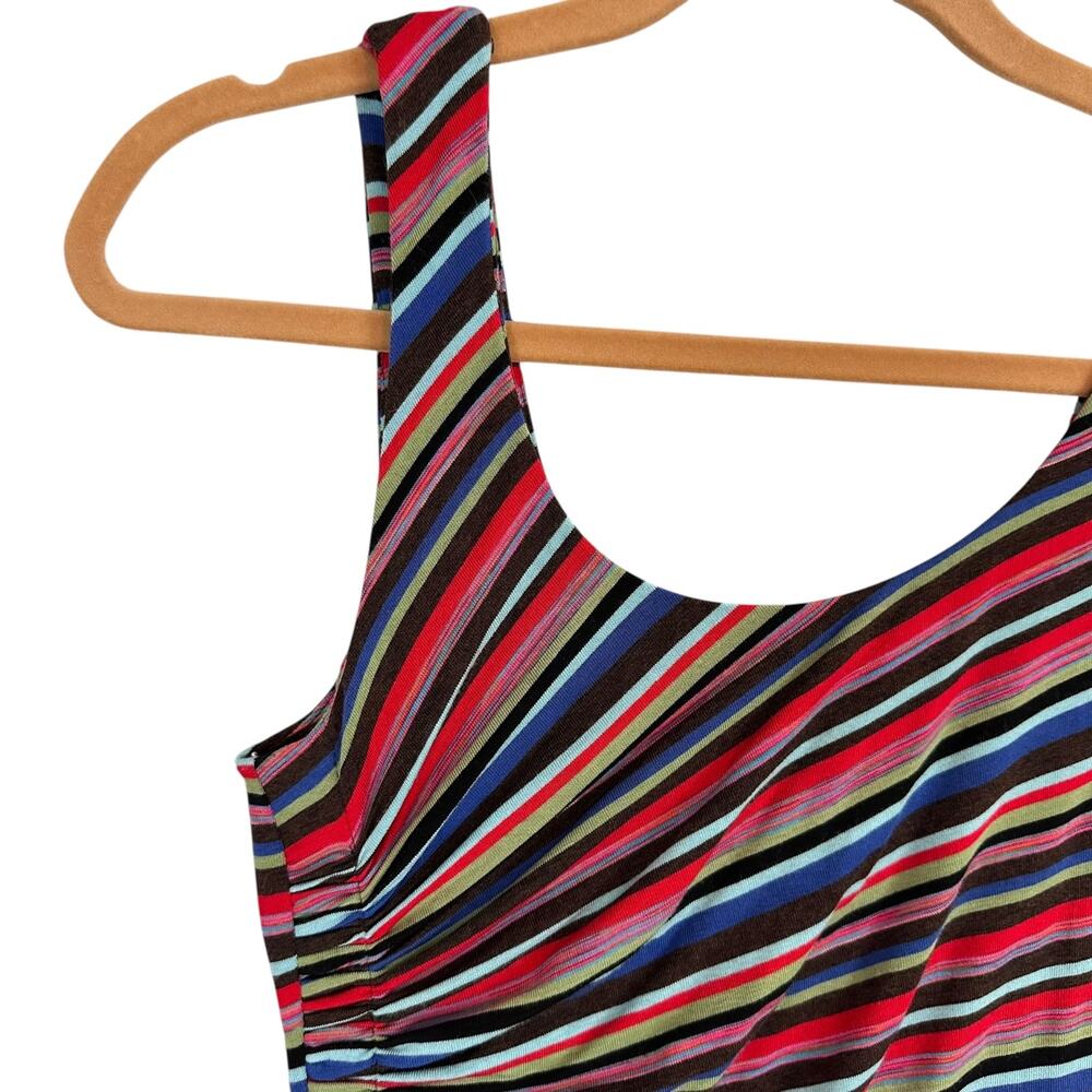 BAILEY 44 Anthropologie Rainbow Striped Luca Ruched Jersey Midi Maxi Dress Small - Picture 6 of 11